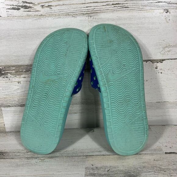 Nike Benassi JDI Slides Women's Slip On Sandals Blue Aqua Polka Dot House Size 7 - Picture 6 of 7
